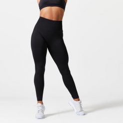 Legginsy fitness damskie Domyos Push Up. Brązowe legginsy damskie DOMYOS, l, bez wzorów, z elastanu. W wyprzedaży za 39.99 zł.