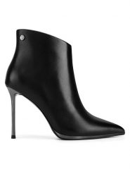 Eva Minge Botki ASSIA-SLT2518-0501 Czarny. Czarne botki damskie Eva Minge, ze skóry, bez obcasa, na szpilce, bez zapięcia. Za 439.99 zł.