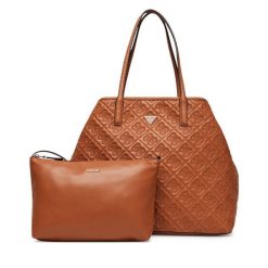 Torebka Guess. Brązowe shopper bag Guess, z aplikacjami, bez dodatków. Za 479.99 zł.