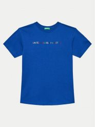 United Colors Of Benetton T-Shirt 3I1XC10JL Niebieski Regular Fit. Niebieskie t-shirty i koszulki chłopięce United Colors Of Benetton, bez wzorów, z bawełny, bez kołnierzyka, bez ramiączek. Za 39.99 zł.