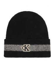 Calvin Klein Czapka LV04F8100G Czarny. Czarne czapki damskie Calvin Klein, na zimę, bez wzorów, z poliesteru. Za 209.99 zł.