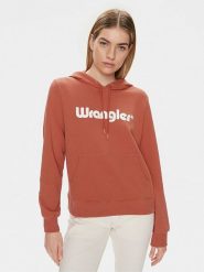Wrangler Bluza w kolorze pomarańczowym rozmiar: L. Pomarańczowe bluzy damskie Wrangler, l, bez wzorów, z kapturem. Za 118.56 zł.