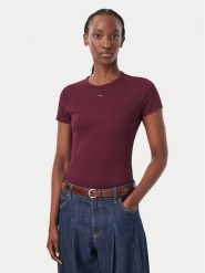 Tommy Jeans T-Shirt EssentialDW0DW17383 Fioletowy Slim Fit. Fioletowe t-shirty damskie Tommy Jeans, l, bez wzorów, z bawełny, bez kołnierzyka. Za 154.99 zł.