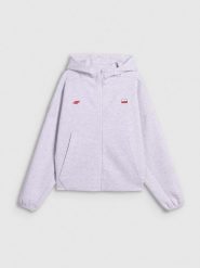 4F Bluza dresowa regular z kapturem damska - szara M. Szare bluzy damskie 4F, m, bez wzorów, z dresówki, z kapturem. Za 199.99 zł.
