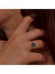 OR Carats Złoty pierścionek z kamieniem szlachetnym rozmiar: 54. Żółte pierścionki damskie OR Carats, z onyksem, złote. Za 778.95 zł.