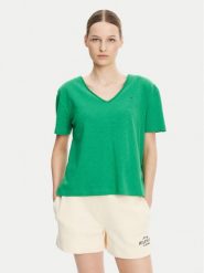 Tommy Hilfiger T-Shirt WW0WW43901 Zielony Relaxed Fit. Zielone t-shirty damskie Tommy Hilfiger, l, bez wzorów, z bawełny, bez kołnierzyka. Za 169.99 zł.