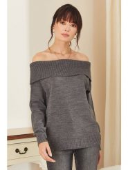 Milan Kiss Sweter w kolorze antracytowym rozmiar: L. Czarne swetry klasyczne damskie Milan Kiss, l, bez kołnierzyka. Za 121.22 zł.