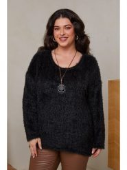 Curvy Lady Sweter w kolorze czarnym rozmiar: 48/50. Czarne swetry klasyczne damskie Curvy Lady, ze splotem, bez kołnierzyka. Za 132.29 zł.