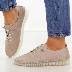 Beżowe skórzane półbuty damskie Filippo Dp7810/26. Brązowe półbuty damskie Filippo, na jesień, bez wzorów, z jeansu, z okrągłym noskiem, bez obcasa, na płaskiej podeszwie, bez zapięcia. W wyprzedaży za 197.10 zł.