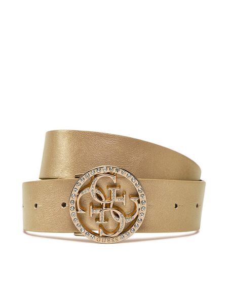 Guess Pasek Damski W5GZ13 L0WF0 Złoty. Żółte paski damskie Guess, z aplikacjami, ze skóry. Za 149.99 zł.