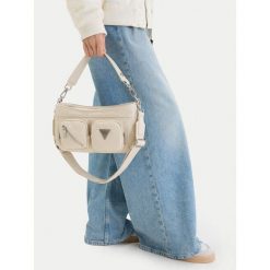 Torebka Guess Jeans. Białe torebki klasyczne damskie Guess Jeans, z jeansu, bez dodatków. Za 259.99 zł.