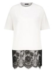 Sublevel Koszulka w kolorze biało-czarnym rozmiar: L/XL. Białe bluzki damskie Sublevel, l, bez wzorów, z koronki, bez kołnierzyka, bez ramiączek. Za 82.99 zł.