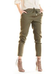 Awama Spodnie w kolorze khaki rozmiar: XL. Brązowe spodnie materiałowe damskie Awama, bez wzorów, z materiału. Za 113.90 zł.