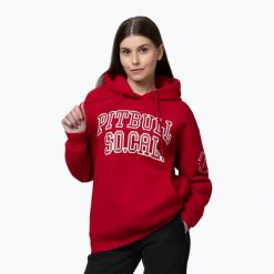 Bluza damska Pitbull Fiora Hooded. Czerwone bluzy damskie PITBULL, m, bez wzorów, z bawełny, bez kaptura. Za 199.99 zł.