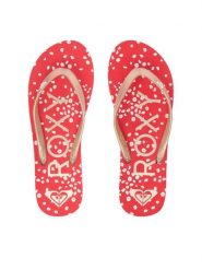 Roxy Japonki ARJL100869-RGL Czerwony. Czerwone klapki damskie Roxy, bez wzorów, z materiału, bez obcasa, bez zapięcia. Za 89.99 zł.