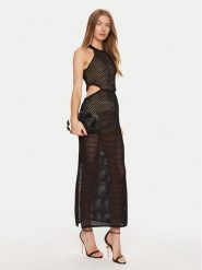 TWINSET Sukienka letnia 241TT3080 Czarny Regular Fit. Czarne sukienki damskie Twinset, bez wzorów, z bawełny, bez ramiączek. Za 389.99 zł.
