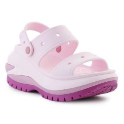 Sandały Crocs Classic Mega Crush Clog 207989-5BX różowe. Czerwone sandały damskie bez wzorów, bez obcasa, bez zapięcia. Za 449.26 zł.