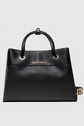VALENTINO Duża czarna torebka Alexia. Czarne kuferki damskie Valentino by Mario Valentino, duże, bez dodatków. W wyprzedaży za 403.99 zł.