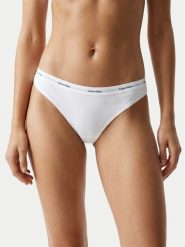 Calvin Klein Underwear Stringi LV00QD5357 Biały. Białe stringi Calvin Klein Underwear, bez wzorów, z bawełny. Za 79.99 zł.
