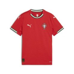 Młodzieżowa koszulka domowa Portugalia 2025 PUMA Sport Red Sugared Almond Beige. Brązowa koszulki damskie Puma, m, bez wzorów, bez kołnierzyka, bez ramiączek. Za 329.00 zł.