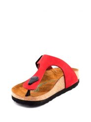 Comfortfusse Skórzane japonki w kolorze czerwonym rozmiar: 36. Czerwone klapki damskie Comfortfüße, bez wzorów, z otwartym noskiem, bez obcasa, bez zapięcia. Za 208.45 zł.