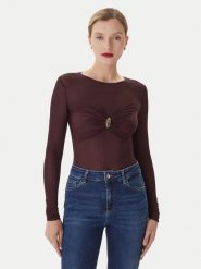 Elisabetta Franchi Body BO-016-57E2-V390 Bordowy Slim Fit. Czerwone body i gorsety Elisabetta Franchi, bez wzorów, z wiskozy. Za 1,689.00 zł.