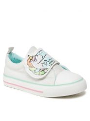 Nelli Blu Trampki NS21-07-30 Biały. Białe trampki dziewczęce Nelli Blu, bez wzorów, z materiału, bez zapięcia. Za 69.99 zł.