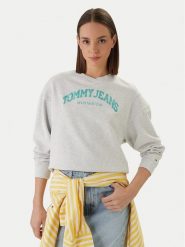 Tommy Jeans Bluza Varsity Crew DW0DW22365 Szary Regular Fit. Szare bluzy damskie Tommy Jeans, l, bez wzorów, z bawełny, bez kaptura. Za 489.99 zł.