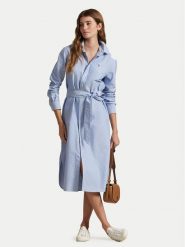 Polo Ralph Lauren Sukienka koszulowa 211928804002 Niebieski Straight Fit. Niebieskie sukienki damskie Polo Ralph Lauren, bez wzorów, z bawełny, bez ramiączek. Za 1,199.00 zł.