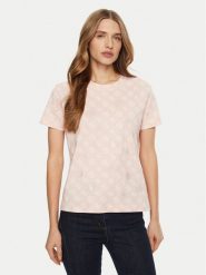 Guess T-Shirt V4YI04 I3Z14 Różowy Regular Fit. Czerwone t-shirty damskie Guess, s, z aplikacjami, z bawełny, bez kołnierzyka. Za 119.99 zł.