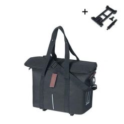 Torba na kierownicę z hakiem Basil City Mik KF. Czarne torby sportowe BASIL, bez wzorów, z materiału. Za 359.05 zł.