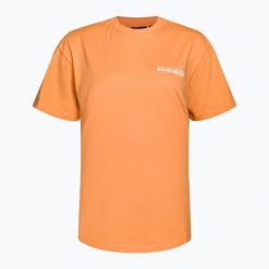 Koszulka damska Napapijri S-Faber. Brązowe bluzki damskie Napapijri, m, bez wzorów, sportowe, bez kołnierzyka, bez ramiączek. Za 119.99 zł.