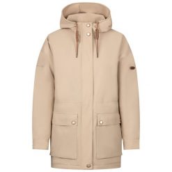 Trespass Sasser - Damska kurtka przeciwdeszczowa Light Sand. Brązowe kurtki damskie Trespass, na lato, bez wzorów, bez kaptura. Za 475.99 zł.