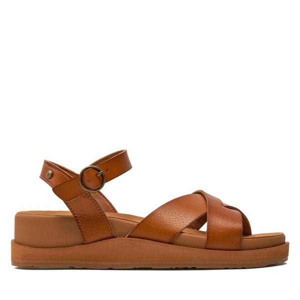 Sandały Roxy. Brązowe sandały damskie Roxy, bez wzorów, bez obcasa, na płaskiej podeszwie, bez zapięcia. Za 249.99 zł.
