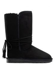 ISLAND BOOT Kozaki zimowe "Hoshy" w kolorze czarnym rozmiar: 39. Czarne kozaki damskie Island Boot, na zimę, z materiału, bez obcasa, bez zapięcia. Za 159.59 zł.