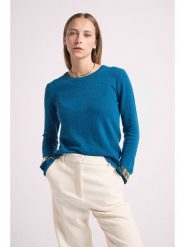 Maison Héritage Cashmere Kaszmirowy sweter w kolorze niebieskim rozmiar: XL. Niebieskie swetry klasyczne damskie Maison Héritage Cashmere, xl, z kaszmiru, bez kołnierzyka. Za 349.73 zł.