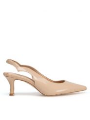 Sergio Bardi Sandały WFA2532-7Z-SB Beżowy. Brązowe sandały damskie Sergio Bardi, bez wzorów, z lakierowanej skóry, bez obcasa, na szpilce, bez zapięcia. Za 209.99 zł.