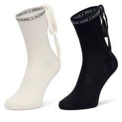 Skarpety długie KARL LAGERFELD. Czarne skarpetki damskie KARL LAGERFELD, bez wzorów. Za 169.99 zł.