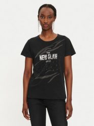 Liu Jo T-Shirt TF4205 JS923 Czarny Regular Fit. Czarne t-shirty damskie Liu Jo, m, bez wzorów, z bawełny, bez kołnierzyka. Za 179.99 zł.
