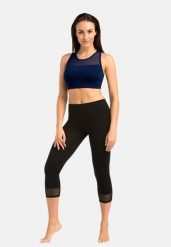 Legginsy na fitness damskie Teyli Glamo 3/4. Czarne legginsy damskie Teyli, l, bez wzorów, z bawełny, na fitness i siłownię. Za 99.95 zł.