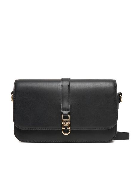 Tommy Hilfiger Torebka Th Libre Flap Crossover AW0AW17723 Czarny. Czarne listonoszki damskie Tommy Hilfiger, bez wzorów, ze skóry, bez dodatków. Za 519.99 zł.