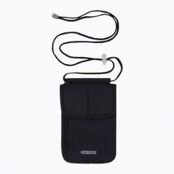Saszetka American Tourister Rfid Security Neck. Czarne nerki i saszetki damskie American Tourister, bez wzorów, z poliamidu. Za 39.99 zł.