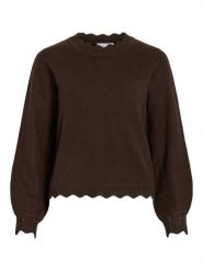 Vila Sweter "Vinikolina" w kolorze brązowym rozmiar: XXL. Brązowe swetry klasyczne damskie Vila, xxl, bez kołnierzyka. Za 129.95 zł.