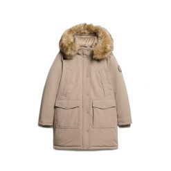 Parka z sztucznego futra damska Superdry Everest. Brązowe parki damskie Superdry, na zimę, bez kaptura. Za 834.80 zł.