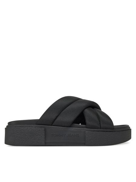 Tommy Jeans Klapki Tjw Flatform Sandal EN0EN02775 Czarny. Czarne klapki damskie Tommy Jeans, bez wzorów, z jeansu, bez obcasa, bez zapięcia. Za 159.99 zł.
