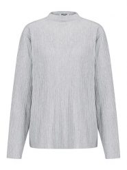 Sublevel Koszulka w kolorze jasnoszarym rozmiar: XS. Szare bluzki damskie Sublevel, xs, bez wzorów, prążkowane, bez kołnierzyka, bez ramiączek. Za 39.12 zł.