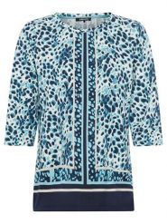 Olsen Bluzka w kolorze turkusowo-białym rozmiar: 40. Białe bluzki damskie Olsen, bez wzorów, z bawełny, bez kołnierzyka, bez ramiączek. Za 60.99 zł.