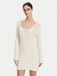 PINKO Sukienka dzianinowa 105301 A2N7 Écru Regular Fit. Sukienki damskie Pinko, bez wzorów, z bawełny, bez ramiączek. Za 1,079.00 zł.