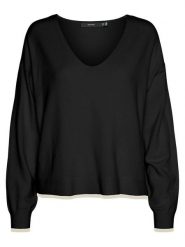 Vero Moda Sweter w kolorze kremowo-czarnym rozmiar: M. Brązowe swetry klasyczne damskie Vero Moda, m, bez kołnierzyka. Za 101.95 zł.