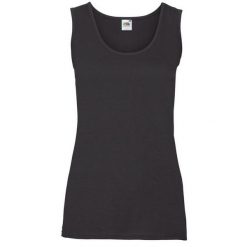 Kamizelka Damska Valueweight Top. Czarne koszulki sportowe damskie Fruit of the Loom, l, bez wzorów, bez ramiączek. Za 45.99 zł.